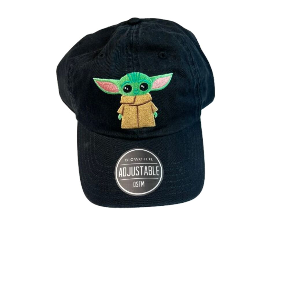 Star Wars NWT Grogu The Child Bioworld Black Adjustable Dad Hat OSFM